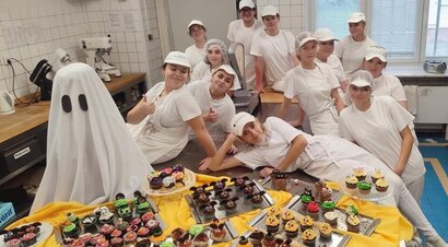 Halloweenske muffinky