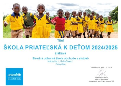 Získali sme titul Škola priateľská k deťom