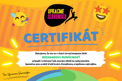 Získali sme ďakovný certifikát