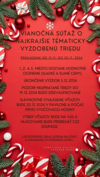Vianočná súťaž o najkrajšie tematicky vyzdobenú triedu - 01