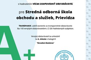 Zväčšiť fotografiu - Získali sme prestížne ocenenie zodpovedný obstarávateľ 2024