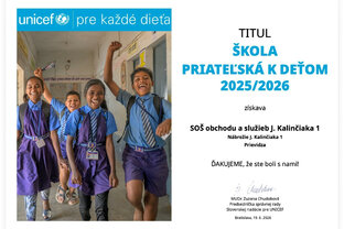 Zväčšiť fotografiu - Ocenenie unicef za celoročné aktivity