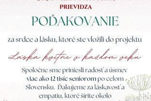 Zväčšiť fotografiu - Ocenenie za projekt „láska kvitne v každom veku“