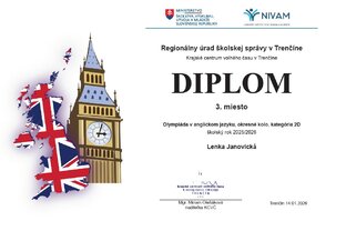Zväčšiť fotografiu - Úspech našich žiakov na okresnom kole olympiády v anglickom jazyku