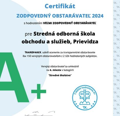 Získali sme prestížne ocenenie Zodpovedný obstarávateľ 2024